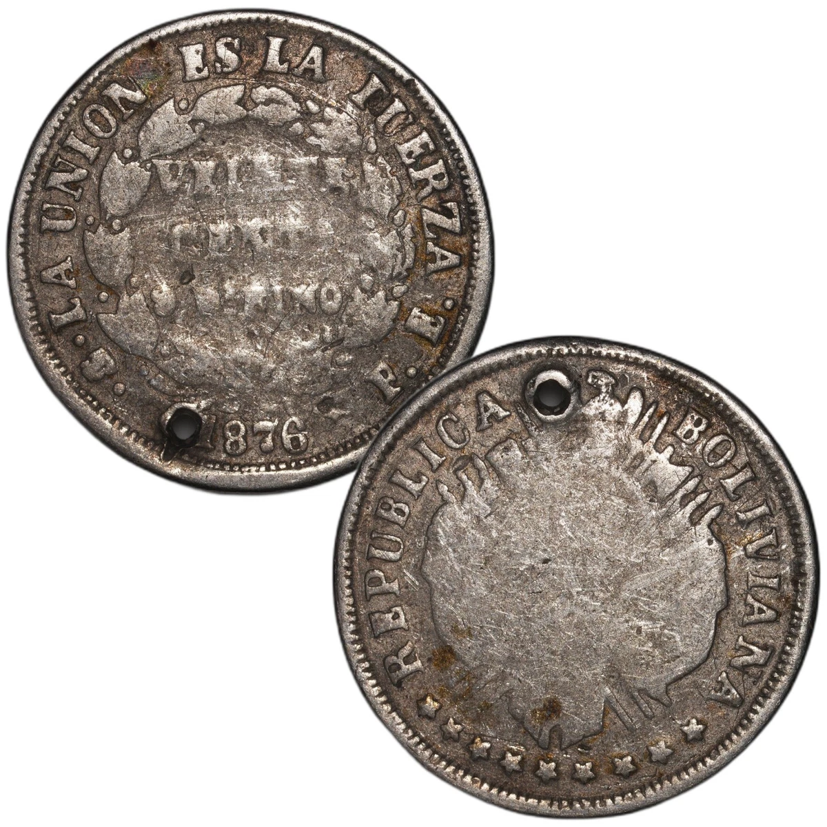 3001.　貴重　？　1873年　ボリビア　50センタボ　 3001. 貴重 ？ 1873年 ボリビア 50センタボ コイン 【公式通販】