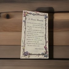 Litho Prière Chrétienne Sur Carte "Bénédiction Maison" Neuve
