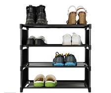 Asunnyhome 4-Tier Shoe Organizer Rack Black S...