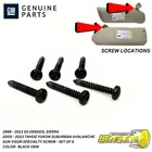 1999 - 2013 SILVERADO SIERRA TAHOE SUN VISOR SPECIALTY MOUNTING SCREWS SCREW SET
