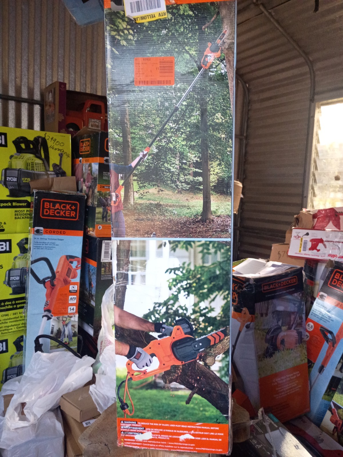 BLACK+DECKER Corded 2-in-1 Chainsaw Pole Saw 10” Bar 14ft Reach Tree Trimmer New