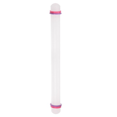 Fondant Rolling Pin with Rings PP 45cm x 2.5cm Non Stick for Baking White
