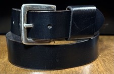 Black Thick Leather Belt Sz 32 1.5  wide VGUC