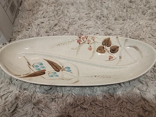 Red Wing Pottery Random Harvest 13¼" Divided 2-Part Relish Futura Shape 256