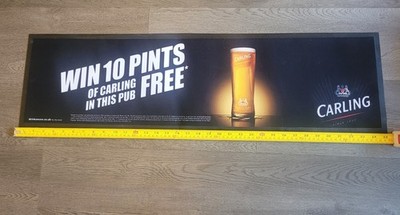 Carling Lager Promo Gummirücken Bar Handtuch Tablett Pub Neu. Kneipe Männerhöhle 