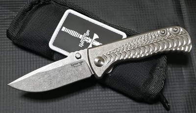 Les George Talos Frame Lock - Morph Milled Titanium Scales / MagnaCut Blade