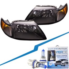 Headlights Pair Wxenons Black Set Fits 1999-2004 Ford Mustang Svt Cobragtv6 Headlights Pair Wxenons Black Set Fits 1999-2004 Ford Mustang Svt Cobragtv6