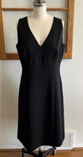 Vintage 90s Liz Claiborne Dresses Sz 8 Black Cocktail Dress Back Zip Classic