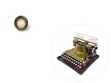 Hammond Typewriter Back Space Key Antique Part Glass Keytop Keyboard Multiplex thumbnail