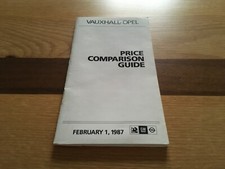 ULTRA RARE VAUXHALL 1987 DEALER PRICE COMPARISON GUIDE SALES TOOL SRI GTE CDI GL