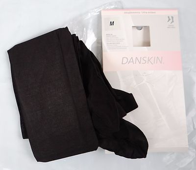 Danskin Girls' Shimmery Footed black Tights,size M, Style 331 