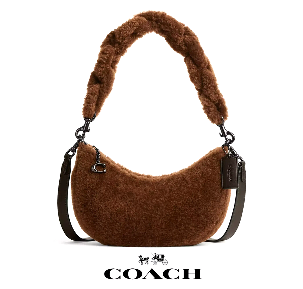 COACH Mira 2way Shoulder Bag CN316 Carob Shearling Glovetanned Leather New JPN