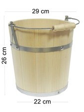 Wooden World - Wooden Bucket with Metal Handle 5 Litre