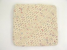 Handmade Crochet Trivet Hot Pad Pot Holder Natural Cotton Double Thick