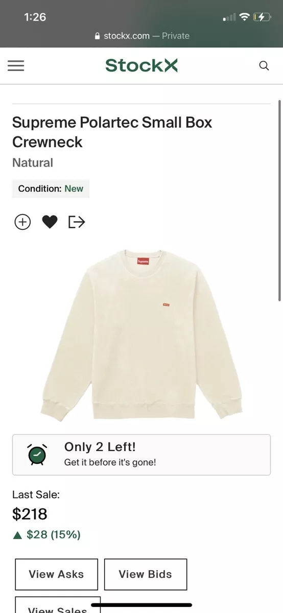 Supreme Polartec Small Box Crewneck White | eBay