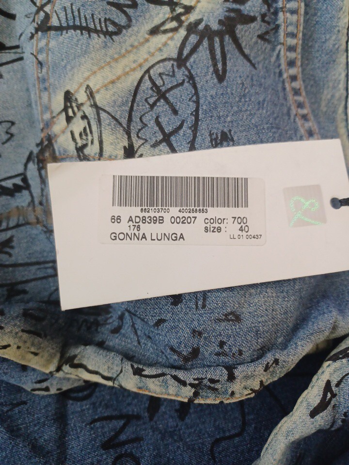 Dolce &Gabbana Fall Winter 2000 Graffiti Print Denim Maxi Skirt