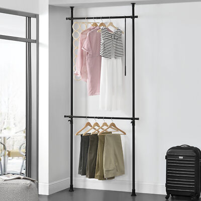 en.casa Teleskop Garderobe Kleiderstange Garderobenständer Stange Kleiderschrank