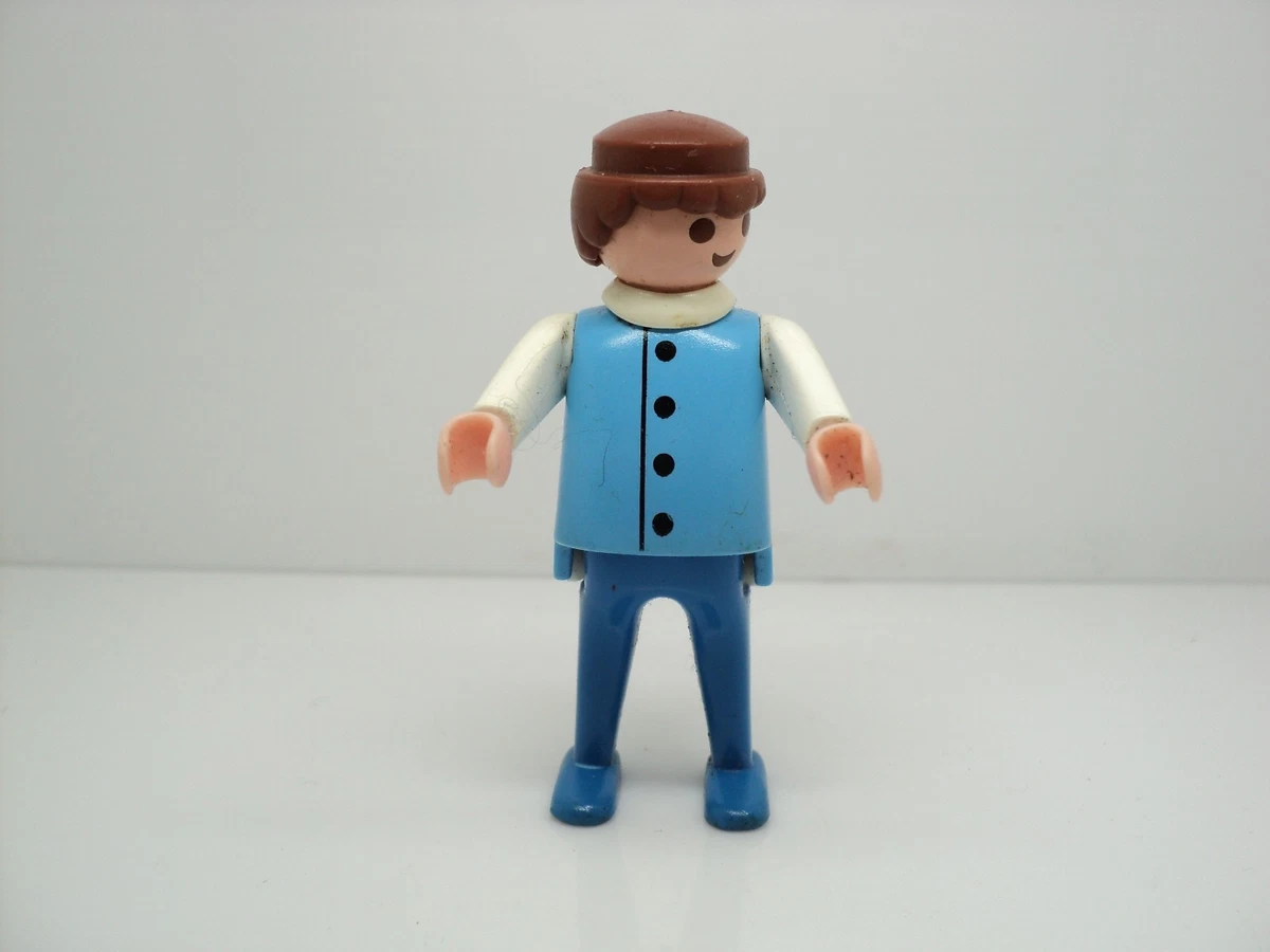 PLAYMOBIL BLUE TOP AND BLUE LEGS MAN VINTAGE FIGURE 72 MM TALL 15