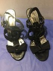 BCBGIRLS  LINY BLACK PATENT LEATHER & ELASTIC STRAPPY STILETTO HEELS SANDALS 9.5 — photo 2