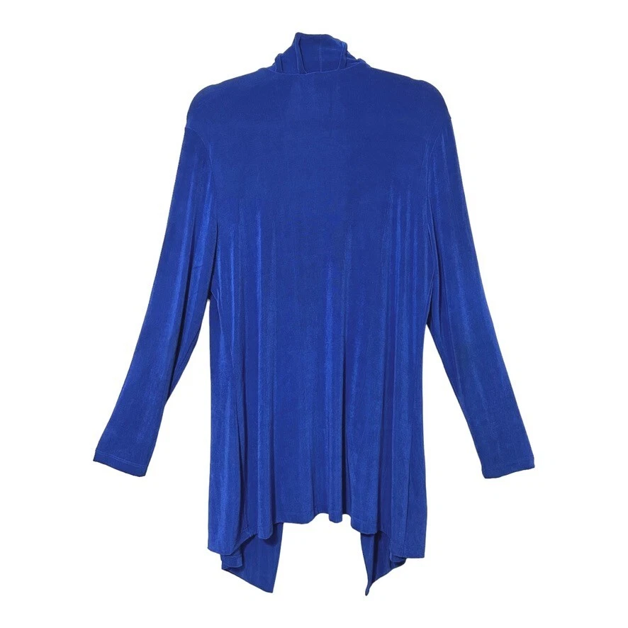 Chaqueta Cárdigan Chico's Traveler Princesa Plisada Frente Abierto 2 EE. UU. L Azul PEQUEÑO DEFECTO Foto 2 de 4