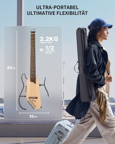 Donner HUSH-I Pro Kopflos Akustik-E-Gitarre mit integriertem Multi-Effektpedal - Bild 6 von 13
