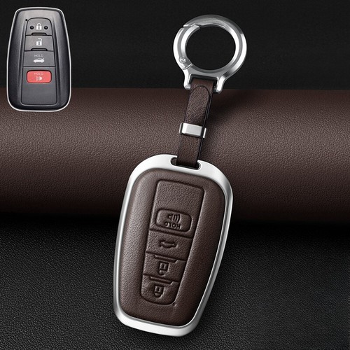 Zinc Alloy Leather Car Key Case Cover For Toyota RAV4 Camry CHR Prius Corolla - Picture 10 of 23