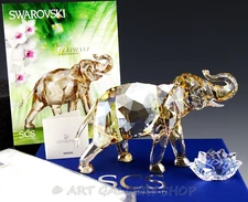 Swarovski SCS 2013 Austria Crystal Figurine #1137207 CINTA ELEPHANT & PLAQUE Box