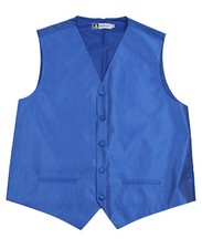 Men's Textured Solid Royal Blue Tone on Tone Tuxedo Vest Formals Waistcoat Prom