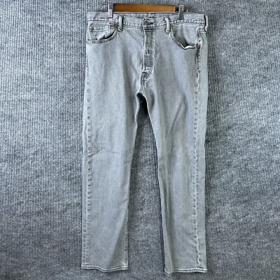 Levis 501 XX Jeans Mens 34/32 Gray Original Button Fly Red Tab