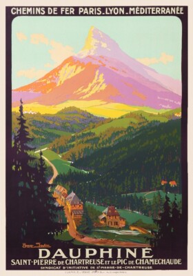 Affiche Publicitaire Vintage Chartreuse - 45 X 60 Cm - Verte - Décoration Murale