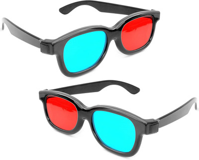 3D-Anaglyphenbrille für TV oder PC-Spiele (rot/blau), Set 2 Stück, 3D Brille für