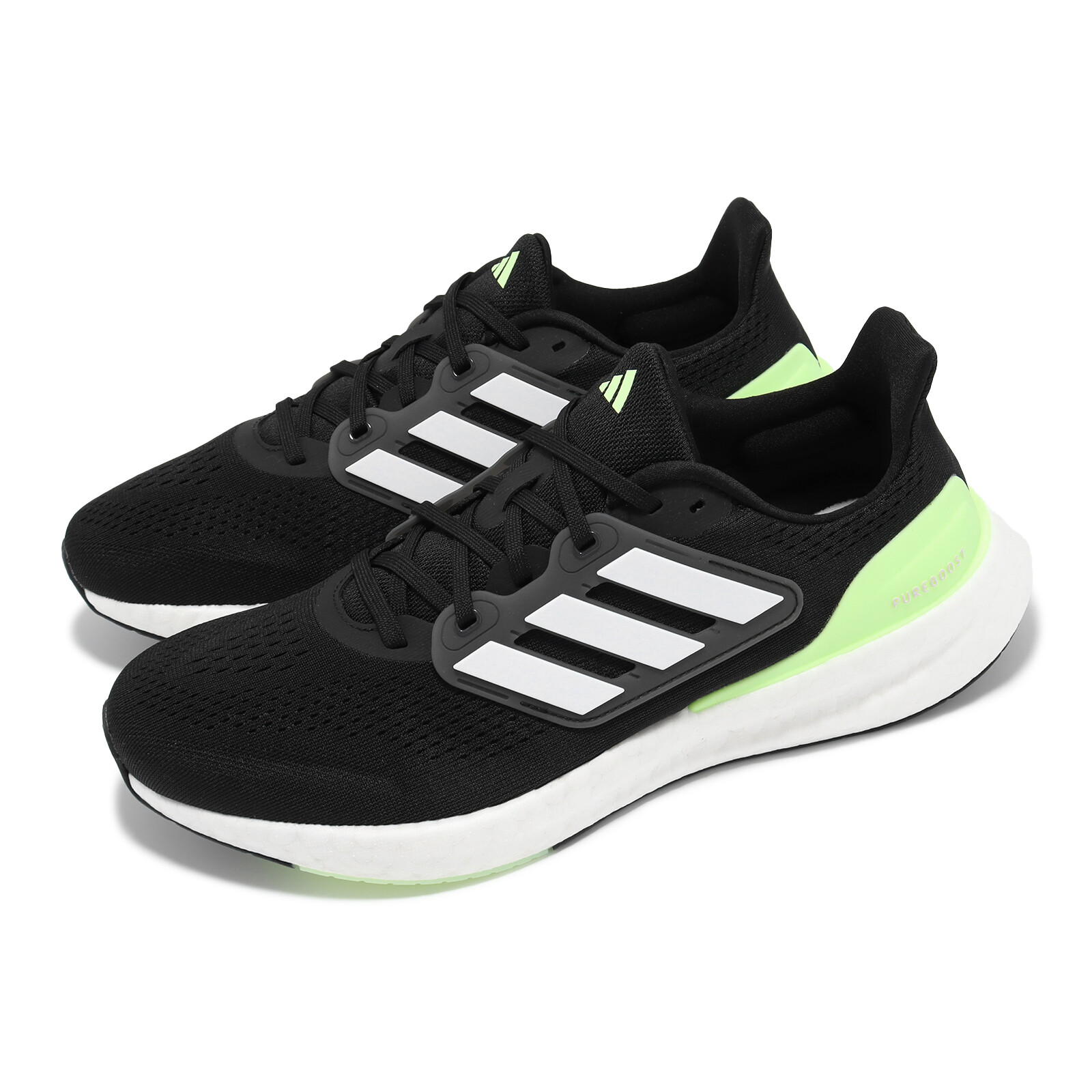 мужские кроссовки adidas Pureboost 23 Wide Core Black White Green Spa IF9657