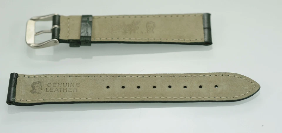 Pulseira de relógio de substituição de couro verde oliva aço inoxidável unissex Fossil 18 mm - Imagem 2 de 2