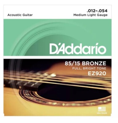 Saiten Daddario EZ920 85/15 Bronze Akustische Gitarre Strings, Medium Ligh