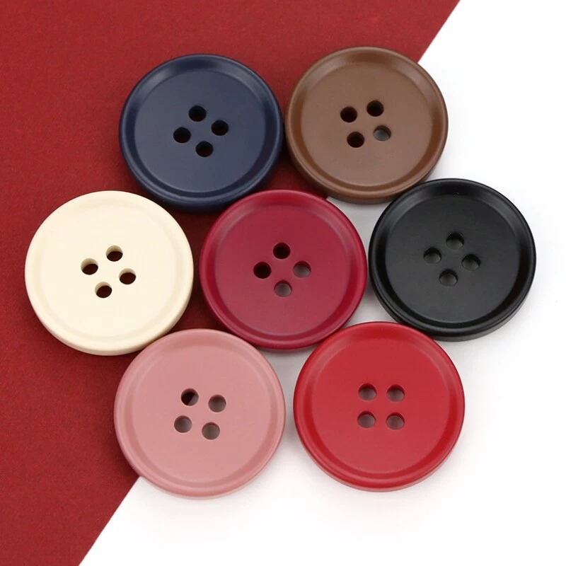 50pcs Round 4-Hole Resin Button Sewing Buttons Craft Cloth Decor DIY 15-30mm - Image 2 of 4