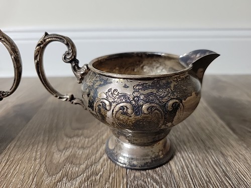 Gorham Sterling Vintage Cream & Sugar Chantilly Pattern 1009 & 1010 (193 grams) - Picture 5 of 11