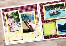Beach Scrapbook Layout, 12 by 12 Scrapbook Pages, Vacation Premade Pages