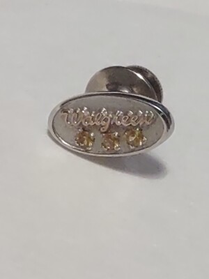 Walgreens Service Award Charm Pendant  25 Year with 3 Yellow Diamonds