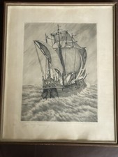 ,, Kogge“ Original Radierung  Signiert, Fritz Hartmann