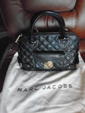 Marc Jacobs black quilted top handle satchel or tote bag