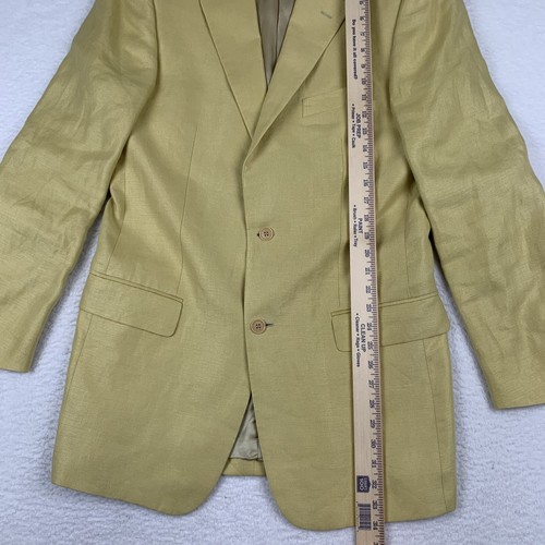 Blazer Bullock & Jones 100% Lino Para Hombre 40L Hecho en Italia Dos Botones Bolsillo Dorado - Imagen 15 de 17