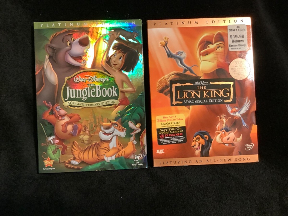 Platinum Edition Disney The Jungle book and The Lion King DVDs