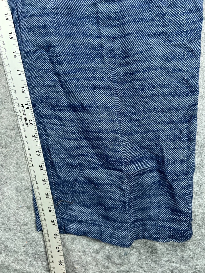 Calça Urban Outfitter Feminina Azul Médio Perna Larga Chino 30x28 Plissada - Imagem 4 de 4