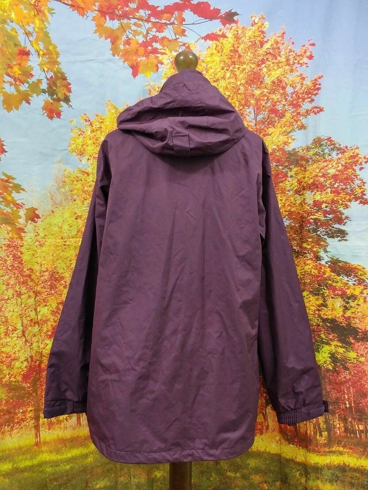 Hi Gear водонепроницаемый полный молнии фиолетовый полиэстер с капюшоном куртки. Британский женский размер 14 - Изображение 2 из 4