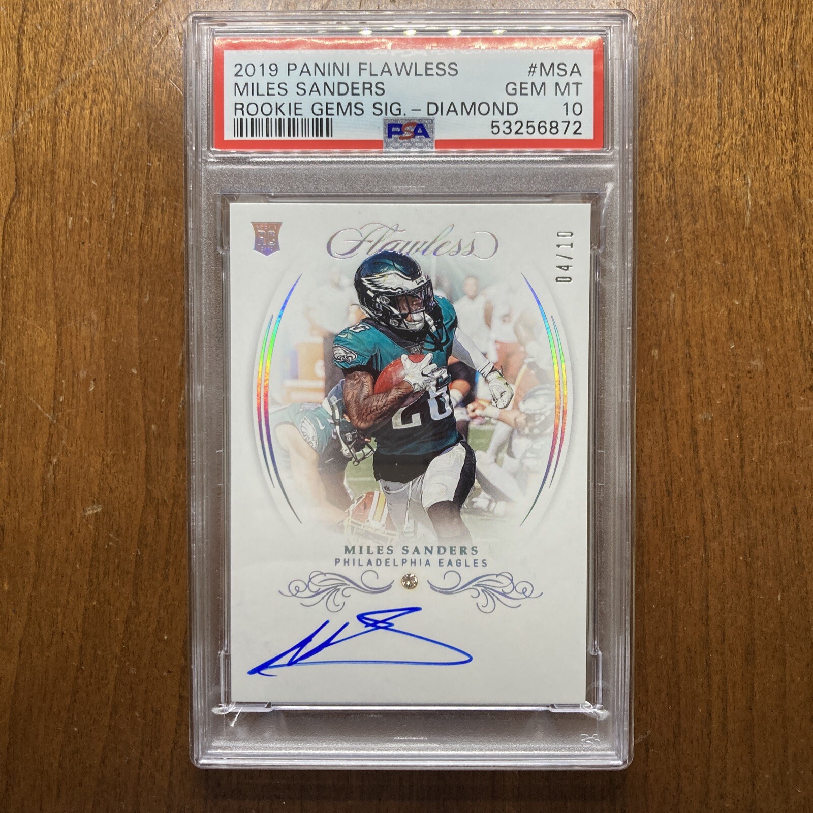 Miles Sanders Panini Flawless Rookie Gems Signatures #MSA Diamond