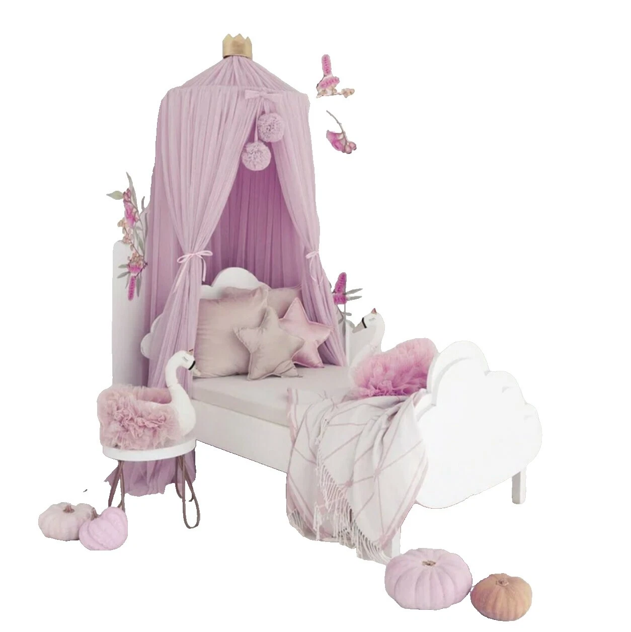 Cuna doseles y a las niñas