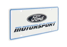 Ford Motorsport Mustang Front or Rear Metal License Plate Insert - Blue & White