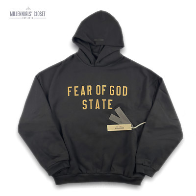 Fear of God Essentials Fleece Hoodie Black FW24 | eBay
