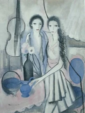 Marie Laurencin : The Two Cello Sisters: 1913 : Archival Quality Art Print 17x22
