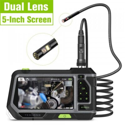 TESLONG NTS500 5'' Endoscope Borescope 5.5mm Dual Lens 1M/3M Inspection Camera